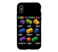 Custodia per iPhone X/XS Dio dice che sono cristiano Block Building Toy Master Builder