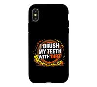 Custodia per iPhone X/XS Dirt Bike Motocross I Brush My Teeth With Dirt