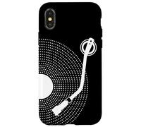 Custodia per iPhone X/XS Disco in vinile divertente, design retrò, platino DJ, pop