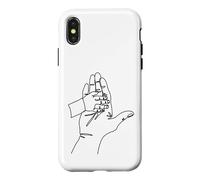 Custodia per iPhone X/XS Disegno a una linea: mani che raccontano storie