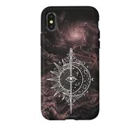 Custodia per iPhone X/XS Disegno cosmico spirituale dell'equilibrio del sole celeste