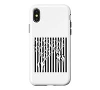 Custodia per iPhone X/XS Disegno episodico di arte mistica delle strisce dei cervi
