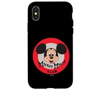 Custodia per iPhone X/XS Disney 100 Mickey Mouse Club Logo Color Vintage D100