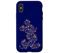 Custodia per iPhone X/XS Disney Mickey Mouse Spring Flower Easter Egg Silhouette Pose
