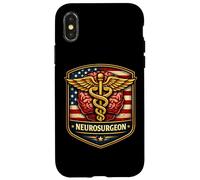Custodia per iPhone X/XS Distintivo del neurochirurgo caduceo chirurgia cerebrale medico medico medico