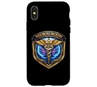 Custodia per iPhone X/XS Distintivo del neurochirurgo caduceo chirurgia cerebrale medico medico medico