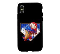 Custodia per iPhone X/XS Distressed Baseball Boys Ice Cream Drip Baseball Boys Youth