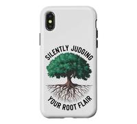 Custodia per iPhone X/XS Divertente arboricoltore amante degli alberi giudicare silenziosamente il tuo talento radicale
