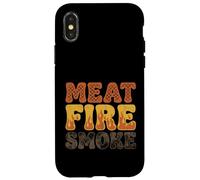 Custodia per iPhone X/XS Divertente barbecue Pitmaster barbecue barbecue barbecue regalo per feste fuoco carne