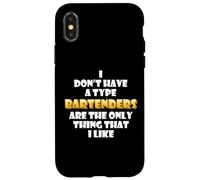 Custodia per iPhone X/XS Divertente costume da barista per bevitori mixologist barkeep