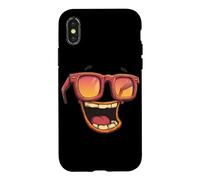 Custodia per iPhone X/XS Divertente costume emblema occhiali con una grande risata