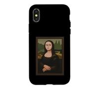 Custodia per iPhone X/XS Divertente design artistico con parodia di Mona e Lisa