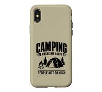 Custodia per iPhone X/XS Divertente design "Camping Makes Me Happy People Not So Much"