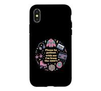 Custodia per iPhone X/XS Divertente design vintage con scritta "Please be patient with me"
