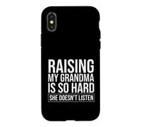 Custodia per iPhone X/XS Divertente Detto Allevare Mia Nonna Così Difficile Lei Doesn Ascolta