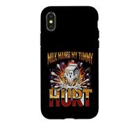Custodia per iPhone X/XS Divertente detto che il latte mi fa male la pancia sarcastica
