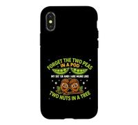 Custodia per iPhone X/XS Divertente detto "dimentica i due piselli" sarcastico