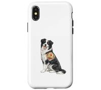 Custodia per iPhone X/XS Divertente disegno del tatuaggio a forma di cuore con cane, scherzo, motivo: Border Collie Dad