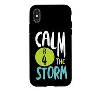 Custodia per iPhone X/XS Divertente gioco di parole BINGO Calma B4 la tempesta