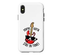 Custodia per iPhone X/XS Divertente gioco di parole con chitarra Ya Gotta Stay In Tune