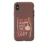 Custodia per iPhone X/XS Divertente gioco di parole di cipolla cucina un giorno sto piangendo