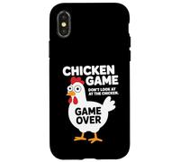 Custodia per iPhone X/XS Divertente gioco di pollo non guardare il gioco sull'umorismo