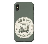 Custodia per iPhone X/XS Divertente golf cart golfista Fore Fun alcune palline da golf