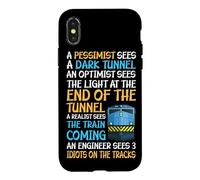 Custodia per iPhone X/XS Divertente guida ai treni - 3 idioti sui binari