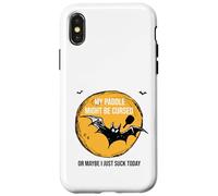 Custodia per iPhone X/XS Divertente Halloween Pickleball La mia pagaia potrebbe essere maledetta