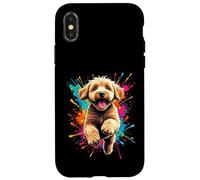 Custodia per iPhone X/XS Divertente Labradoodle Dog Splash Art Design Labradoodle Lovers