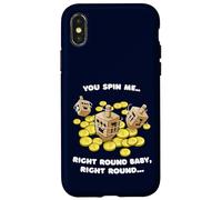 Custodia per iPhone X/XS Divertente maglietta ebraica Dreidel Spin Me Round Cute Hanukkah