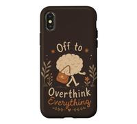 Custodia per iPhone X/XS Divertente pensare troppo a tutto Ansia cerebrale Introverso