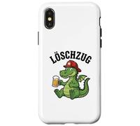 Custodia per iPhone X/XS Divertente Pompiere Drago Amante della birra autopompa