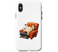 Custodia per iPhone X/XS Divertente Pug VR Gaming Dog Art