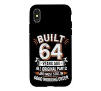 Custodia per iPhone X/XS Divertente regalo per il 64° compleanno per uomini e donne costruito 64 anni fa