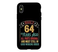Custodia per iPhone X/XS Divertente regalo per il 64° compleanno per uomini e donne di 64 anni