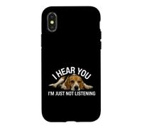Custodia per iPhone X/XS Divertente, ti sento solo che non ascolto dicendo