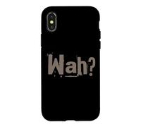 Custodia per iPhone X/XS Divertente What Ifs One Word Citazione per le persone Divertente Hey Wah