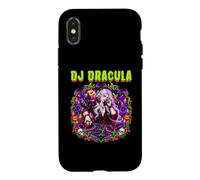 Custodia per iPhone X/XS DJ Dracula Vampire Disc Jockey Giradischi Vinili Spooky Spaventoso