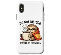 Custodia per iPhone X/XS Do Not Disturb Coffee Sloth Cute Funny Morning Mood tees