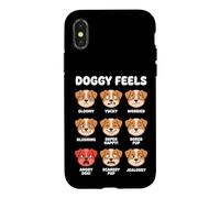 Custodia per iPhone X/XS Doggy Feels Chart Puppy Emozioni Espressioni