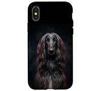 Custodia per iPhone X/XS dolce elegante nero afghano cane ironia levriero