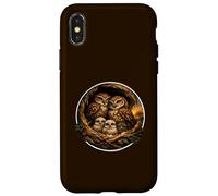 Custodia per iPhone X/XS dolce stucco birdwatcher primavera boschetto gufo