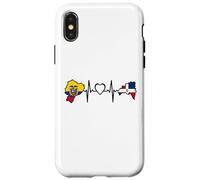Custodia per iPhone X/XS Dominican Ecuadorian Heartbeat Ecuador Flag Heritage