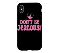 Custodia per iPhone X/XS Don't Be Jealous Retro Pink Citazione Grafica