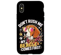 Custodia per iPhone X/XS Don't Rush Me My Beagle Comes First Dog Lover
