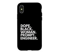Custodia per iPhone X/XS Dope Black Woman Prompt Ingegnere Afroamericano Orgoglio