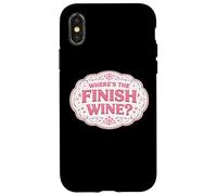 Custodia per iPhone X/XS Dov'è la fine Wine Lover Runner Running Race Joke Citazione