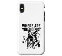Custodia per iPhone X/XS Dove stai andando divertente pastore tedesco amante dei cani