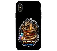 Custodia per iPhone X/XS Dragon Library Guardian mantiene le storie al sicuro